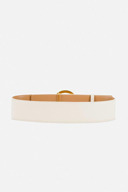 Cinta Donna CT11S11E2 a vita alta con logo gold Burro ELISABETTA FRANCHI- Francavilla Moda